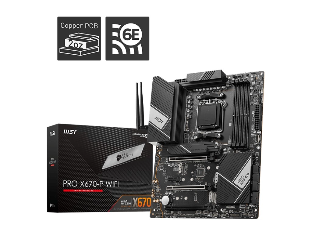Материнская плата MSI PRO X670-P WIFI / AM5 / AMD X670 / DDR5 / ATX photo 1
