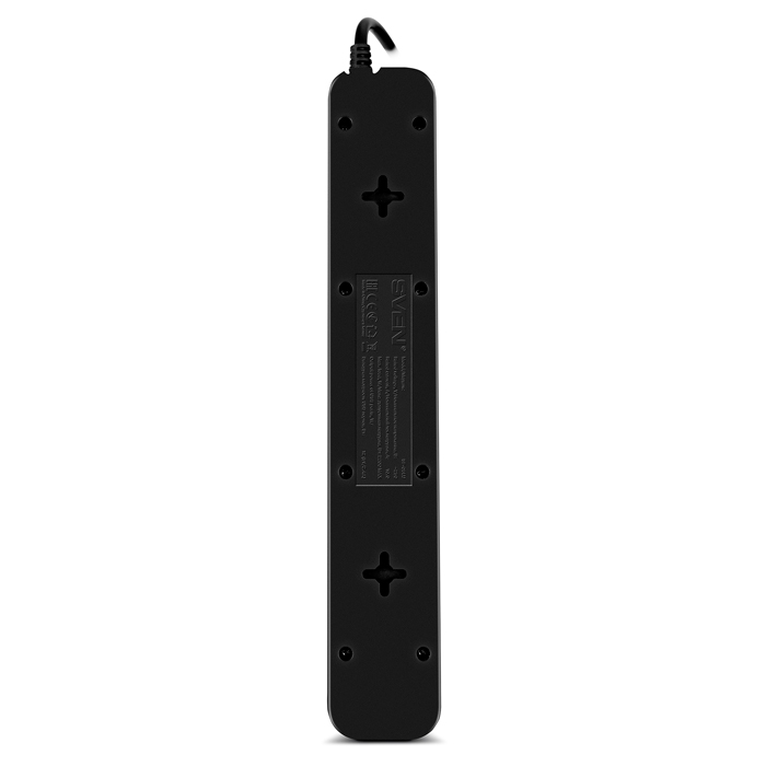Surge Protector SVEN SF-05LU, 5 Sockets + 2 USB (2,4 A) , 3.0m, Black, color box photo 3