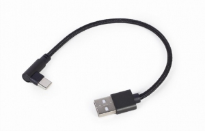 Cable USB2.0/Type-C  - Cablexpert CC-USB2-AMCML-0.2M,  90° angled USB Type-C charging and data cable 0.2 m, black thumbnav 2