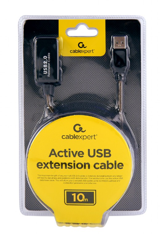 Active USB 2.0 extension cable, 10 m, up to 3 pcs in the cascade are allowed, black (AMAF) photo 4