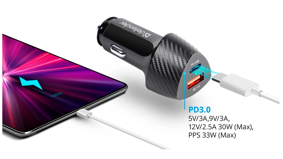 Incarcator auto p/u telefon mobil Defender UCA92 photo 4