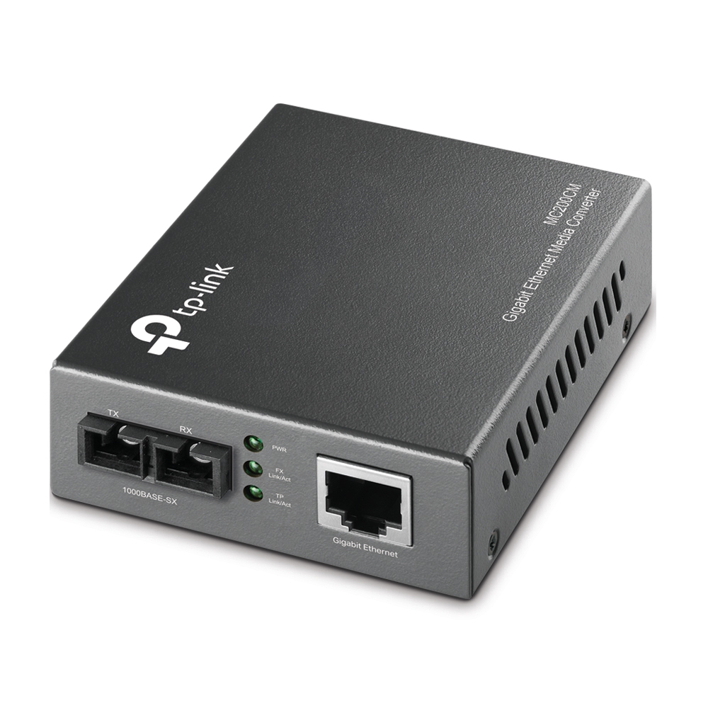 TP-LINK MC200CM, Gigabit Multi-Mode Media Converter, 1 x Lan Gigabit port, 1 x 1000M SC/UPC port, Extends fiber distance up to 0.55km using 50/125um fiber / up to 0.22km using 62.5/125um fiber, Wave Length 850nm, External Power Adapter photo 1