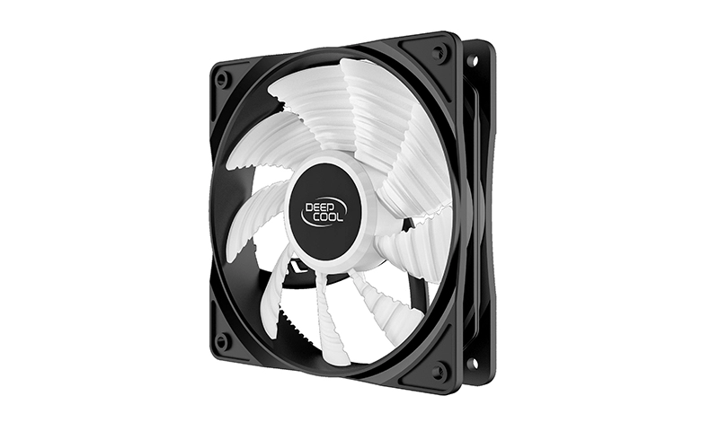 120mm Case Fan - DEEPCOOL "RF120W" White LED Fans, 120x120x25mm, 1300 RPM+10%, 21.9dBa, 48.9 CFM, 3-pin &amp; 4-pin Peripheral photo 2