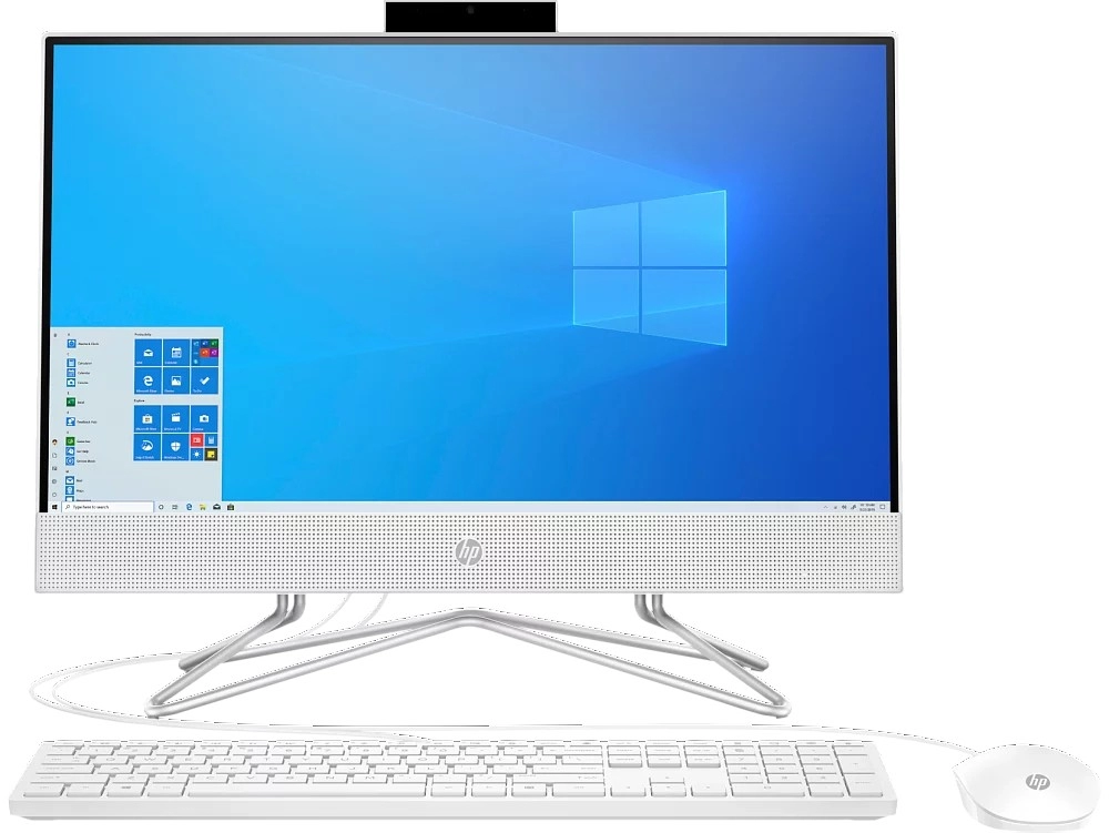 All-in-One PC - 23.8" HP AiO 24-df1037ur 23.8" FHD AG UWVA, Intel Core i5-1135G7, 1x8GB (2 slots) DDR4, 256GB M.2 PCIe NVMe SSD, Intel® Iris Xe Graphics, CR, HD Cam, WiFi ac 1x1 + BT5, HDMI, LAN, Wired USB KB &amp; USB mouse, FreeDos, Snow White. photo 1