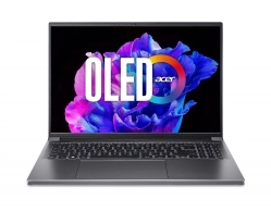 ACER Swift X 16 Steel Gray (NX.KFPEU.003), 16.0" OLED 3.2K (3200x2000) DCI-P3 100%, 400nits,120Hz (AMD Ryzen 7 7840HS 8xCore, 3.8-5.1GHz, 16GB(onboard) LPDDR5 RAM, 1TB PCIe NVMe SSD, GeForce RTX 4050 6GB GDDR6, WiFi6E/BT 5.1, FPS, RGB BK, 76Wh 4cell, 1080 