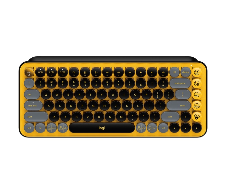 Logitech POP Keys Wireless Mechanical Keyboard With Emoji Keys, Multi-device, Layout Size Minimalist, Blast/Yellow - RUS photo 1