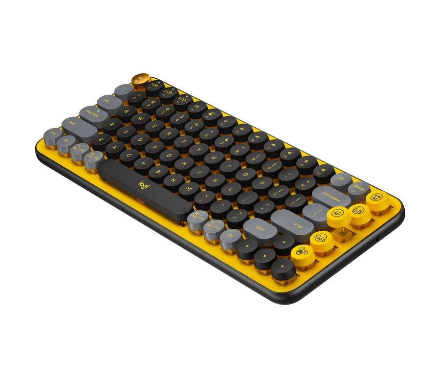 Logitech POP Keys Wireless Mechanical Keyboard With Emoji Keys, Multi-device, Layout Size Minimalist, Blast/Yellow - RUS photo 2