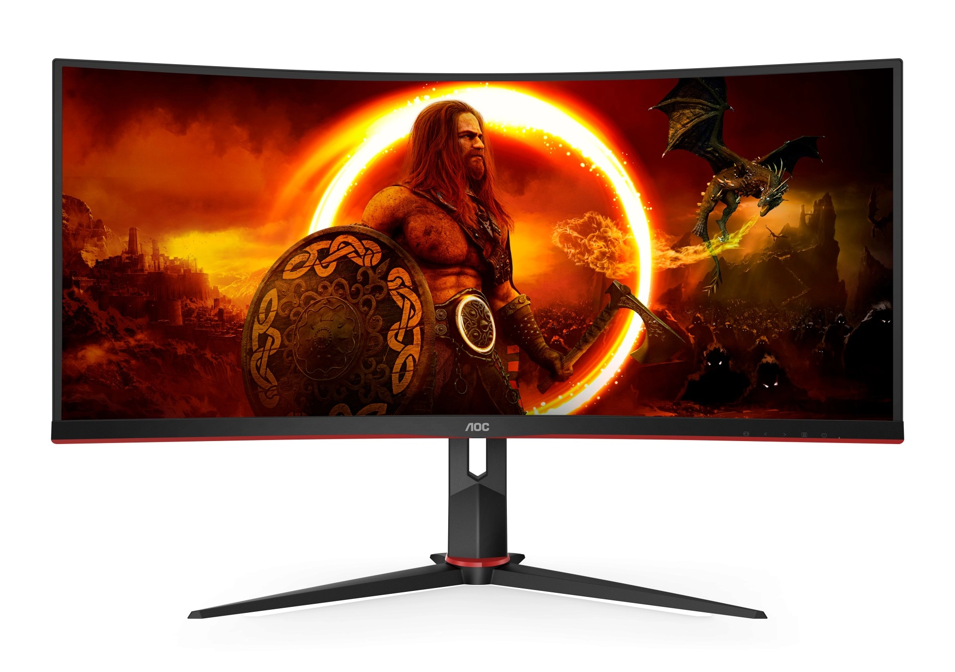34.0” Игровой Монитор AOC CU34G2XP/BK/ Curved/ 4K/ 1ms/ 180Hz/ Black photo 1