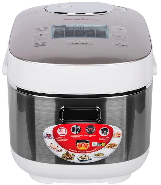 Мультиварка Moulinex MK805E32, 1200 Вт, 69 программ, Серебристый photo 1