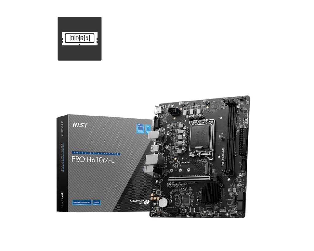Placa de baza MSI PRO H610M-E DDR5 / 1700 / H610 / DDR5 / mATX photo 1