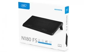 DEEPCOOL ”N180 FS”, Notebook Cooling Pad up to 17”, 1 fan - 180mm  with fan speed control button, 1150±10%RPM, <16~20 dBA, 84.7CFM, 2 viewing angles adjustable, Dual USB ports, Metal Mesh Panel, Hydro Bearing, Black thumbnav 3