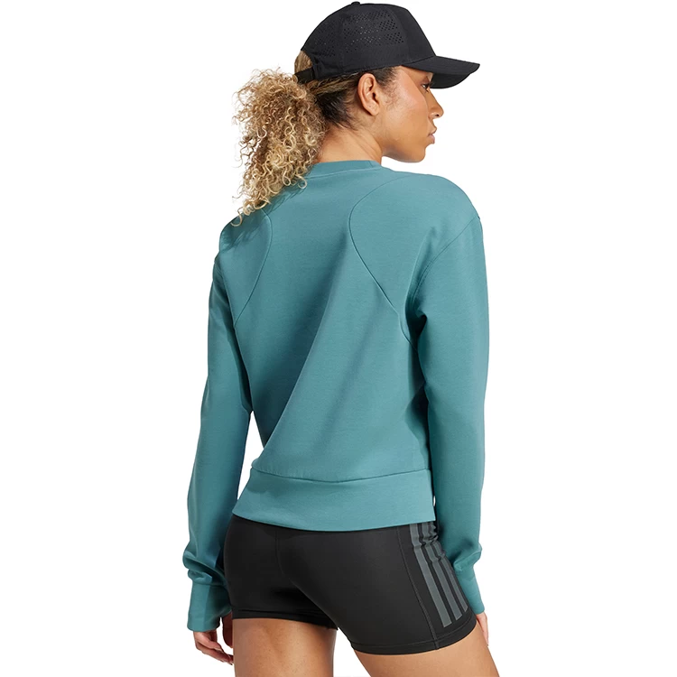 Jacheta Adidas D4T KNIT CREW L Verde Femei photo 4