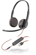 Plantronics Blackwire C3225 (209747), USB - A / Jack 3.5mm, Microphone noise-canceling, SoundGuard, DSP, Receive output from 20 Hz–20 kHz, Microphone 100 Hz–10 kHz, Call answer/ignore/end/hold, redial, mute, volume +/-, OEM, CABLE LENGTH 2270mm 