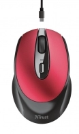 Trust Zaya Wireless Rechargeable Optical Mouse, 2.4GHz, Nano receiver, 800/1600 dpi, 4 button, USB, Red 