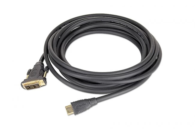 Cable HDMI-DVI - 3m - Cablexpert - CC-HDMI-DVI-10, 3m, HDMI to DVI 18+1pin single link,  male-male, Black cable with gold-plated connectors, Bulk photo 1