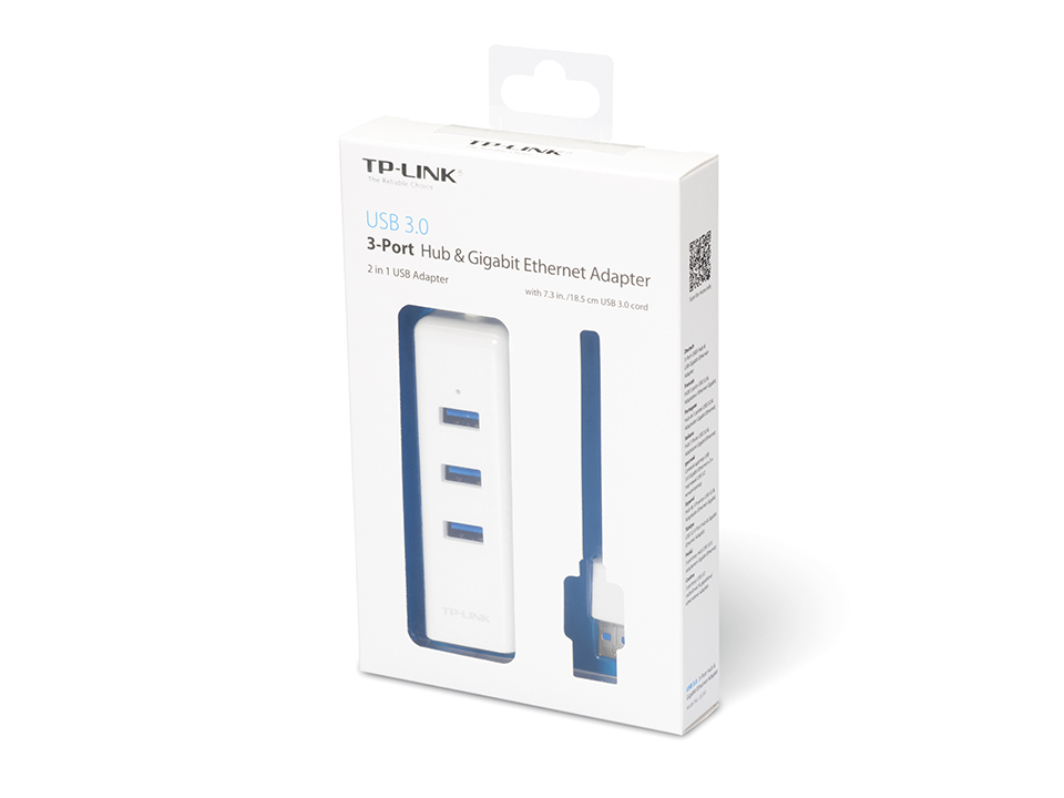 TP-LINK UE330, USB3.0 Gigabit LAN adapter + USB Hub, USB3.0 to RJ-45 LAN connector, 3xUSB3.0, Chipset RTL8153 photo 4