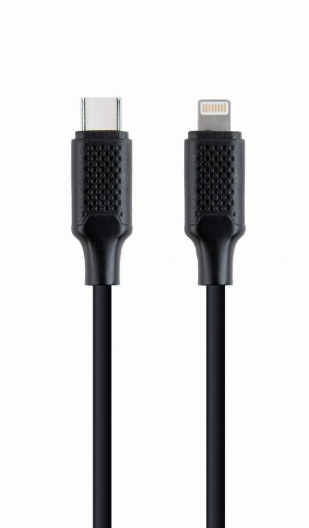 Cable Type-C to 8-pin (Lightning) - 1.5 m - Cablexpert CC-USB2-CM8PM-1.5M, Connectors: USB type-C (male), 8-pin (male) Black photo 1 Cable Type-C to 8-pin (Lightning) - 1.5 m - Cablexpert CC-USB2-CM8PM-1.5M, Connectors: USB type-C (male), 8-pin (male) Black photo 1