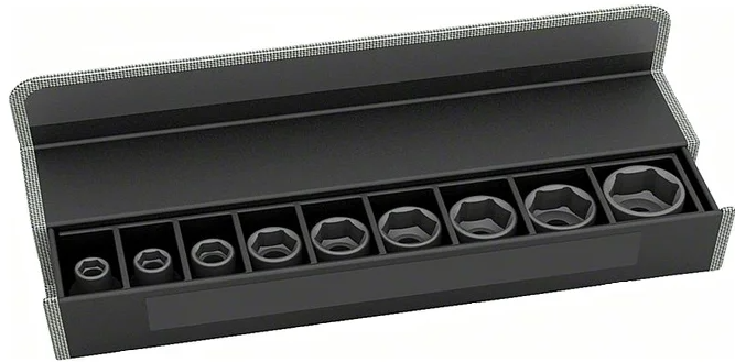 Набор торцевых головок Bosch 1/4" standart, 2608551096 6 25 мм: 6 мм; 7 мм; 8 мм; 9 мм; 10 мм; 11 мм; 12 мм; 13 мм; 14 мм photo 1