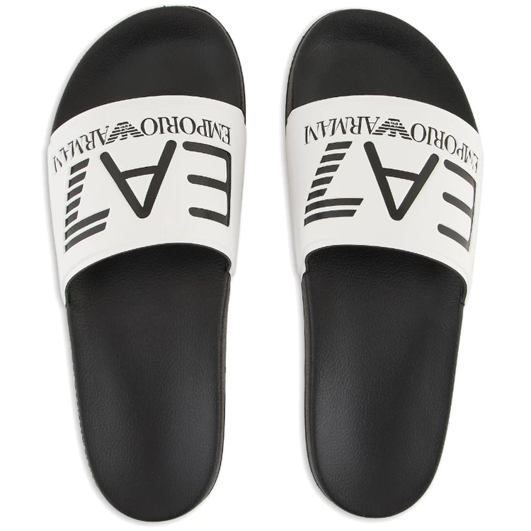 Slapi EA7 EMPORIO ARMANI WATER SPORTS VISIBILITY SLIPPE pt Barbati / 40 / Negru-alb photo 4