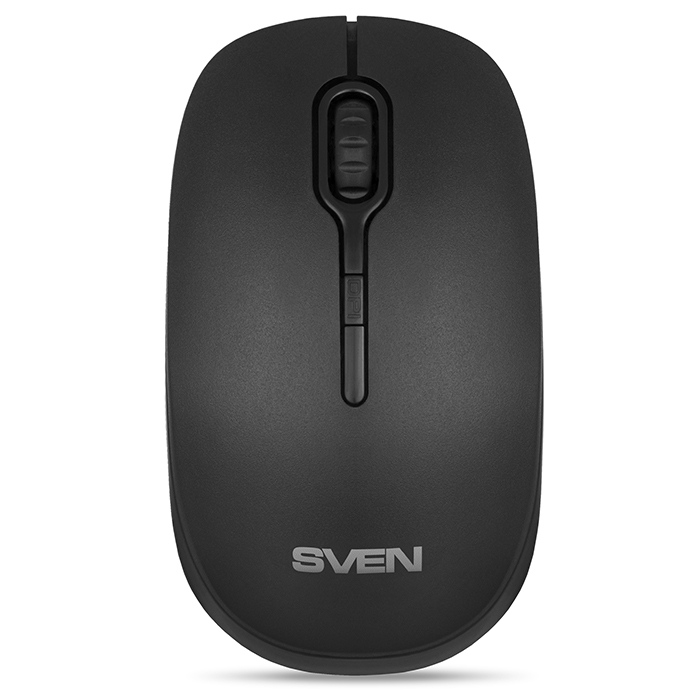 SVEN RX-510SW Wireless, Optical Mouse, 2.4GHz, Nano Receiver, 800/1200/1600dpi, 3+1(scroll wheel) Silent buttons, Switching DPI modes, Rubber scroll wheel, Black photo 1