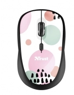 Trust Yvi Wireless Mouse - Pink, 8m 2.4GHz, Micro receiver, 800-1600 dpi, 4 button, Rubber sides for comfort and grip, USB 