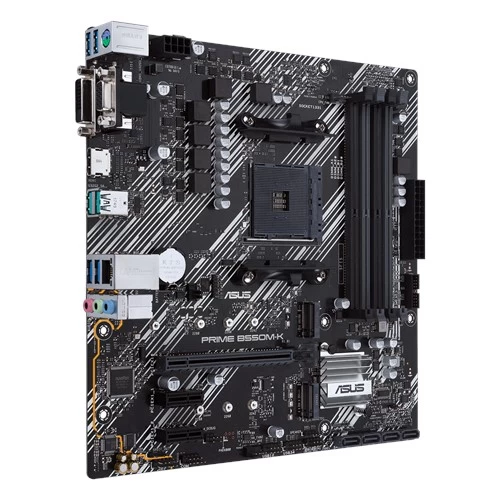 ASUS PRIME B550M-K, Socket AM4, AMD B550, Dual 4xDDR4-4600, APU AMD graphics, VGA, DVI, HDMI, 1xPCIeX16 4.0, 4xSATA3, 2xPCIeX1, RAID, 2xM.2 4.0 slot, ALC887 HDA, 1xGbE LAN, 2xUSB3.2 Gen 2, 6xUSB3.2, mATX photo 2