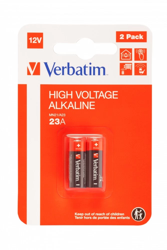 Щелочная батарея Verbatim 12V A23 / MN21 , 2 Pack photo 1