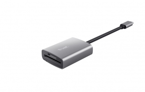 Card reader Trust Dalyx / USB-C, microSD / SDHC/SDXC, Cable length 8 cm / Silver thumbnav 2