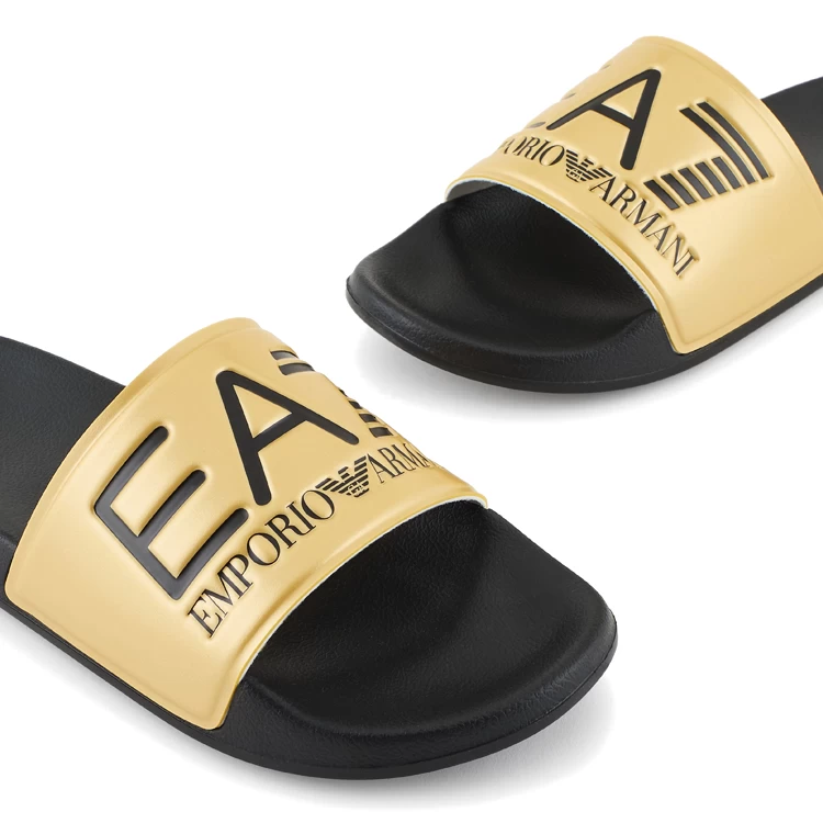 Slapi EA7 EMPORIO ARMANI WATER SPORTS VISIBILITY SLIPPE pt Unisex / 38 / Negru-Auriu photo 5