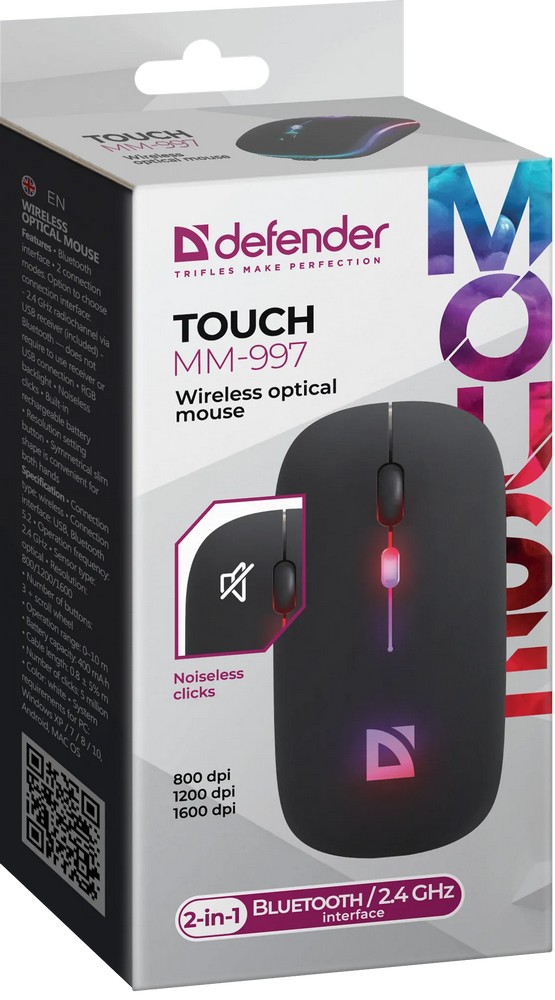 Беспроводная мышь Defender Touch MM-997 Black / Оптическая / Black photo 5