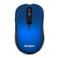 SVEN RX-560SW Wireless, Optical Mouse, 2.4GHz, Nano Receiver, 800/1200/1600dpi, 5+1(scroll wheel) Silent buttons, Switching DPI modes, Rubber scroll wheel, Blue thumbnav 1