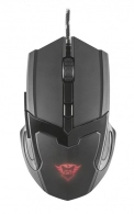 Trust Gaming GXT 101 Gav Mouse, 600 - 4800 dpi, 6 button, Illuminated logo in continuously changing colours ,Ergonomic &amp; comfortable design, 1,8 m USB, Black 