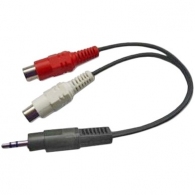 Audio cable 3.5mm-RCA - 0.2m - Cablexpert CCA-406, 3.5 mm stereo plug to 2 x RCA sockets stereo audio cable, 0,2 m thumbnav 1