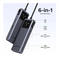 USB Hub UGREEN 6 in 1 USB-C , Grey (35998) thumbnav 2