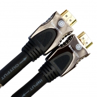 Cable HDMI - 30m - Brackton "PRIME ACTIVE" HDE-FKA-3000.BG, 4K ACTIVE HDMI 2.0a 3D 50/60p HDR 2160p Ultra HD, High Speed HDMI Cable with Ethernet, Pl/Pl., metal plugs, golden contacts, triple shielded, black, 99,99% OFC, 3D, 2 ferrits, nylon thumbnav 1