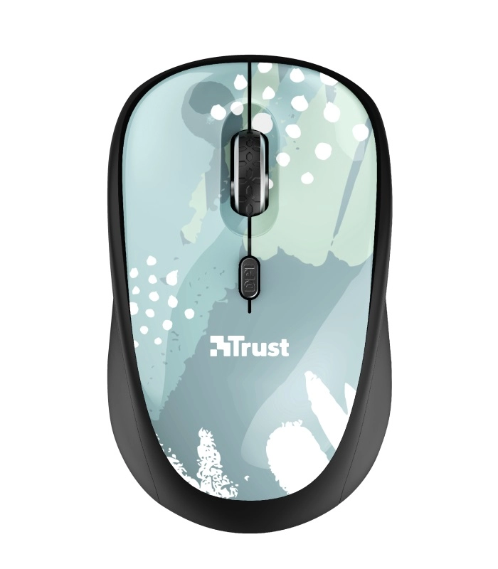 Trust Yvi Wireless Mouse - Blue, 8m 2.4GHz, Micro receiver, 800-1600 dpi, 4 button, Rubber sides for comfort and grip,USB photo 1