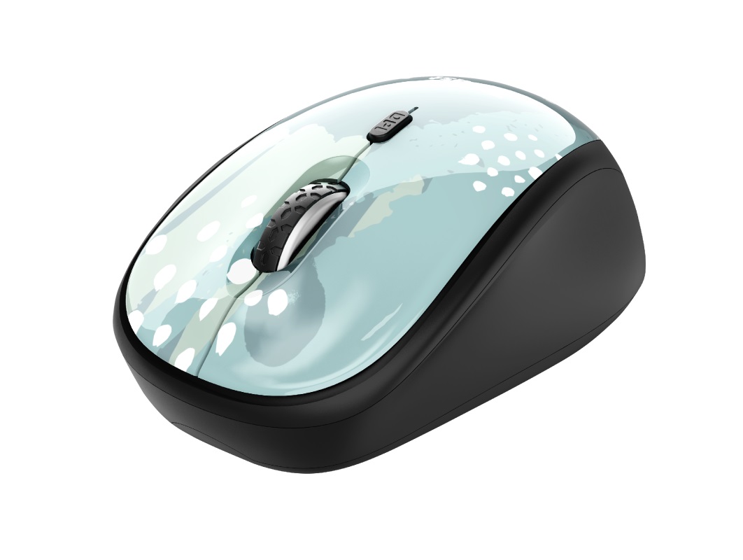Trust Yvi Wireless Mouse - Blue, 8m 2.4GHz, Micro receiver, 800-1600 dpi, 4 button, Rubber sides for comfort and grip,USB photo 2