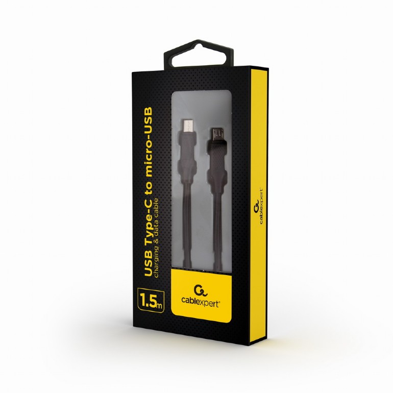 Cable Type-C to micro-USB - 1.5 m - Cablexpert CC-USB2-CMMBM-1.5M, USB Type-C to micro-USB charging & data cable, 1.5 m, Black photo 2