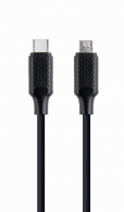 Cable Type-C to micro-USB - 1.5 m - Cablexpert CC-USB2-CMMBM-1.5M, USB Type-C to micro-USB charging & data cable, 1.5 m, Black thumbnav 1
