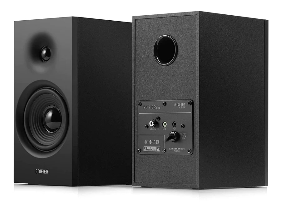 Boxe Edifier R1080BT Black / 24W RMS / line In and AUX /  Bluetooth / wooden / (4”+0.75”) photo 2