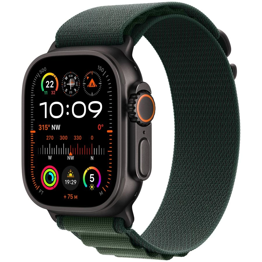 Умные часы Apple Watch Ultra 2 2024 GPS + Cellular 49mm Black Titanium Case with Dark Green Alpine Loop - Large (MX4T3RB/A) 1 GB 1.92 photo 1