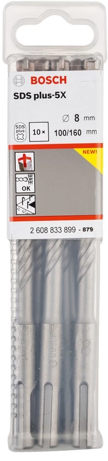 Набор сверл Bosch SDS-plus-5X 8x100x160, 2608833899 photo 2