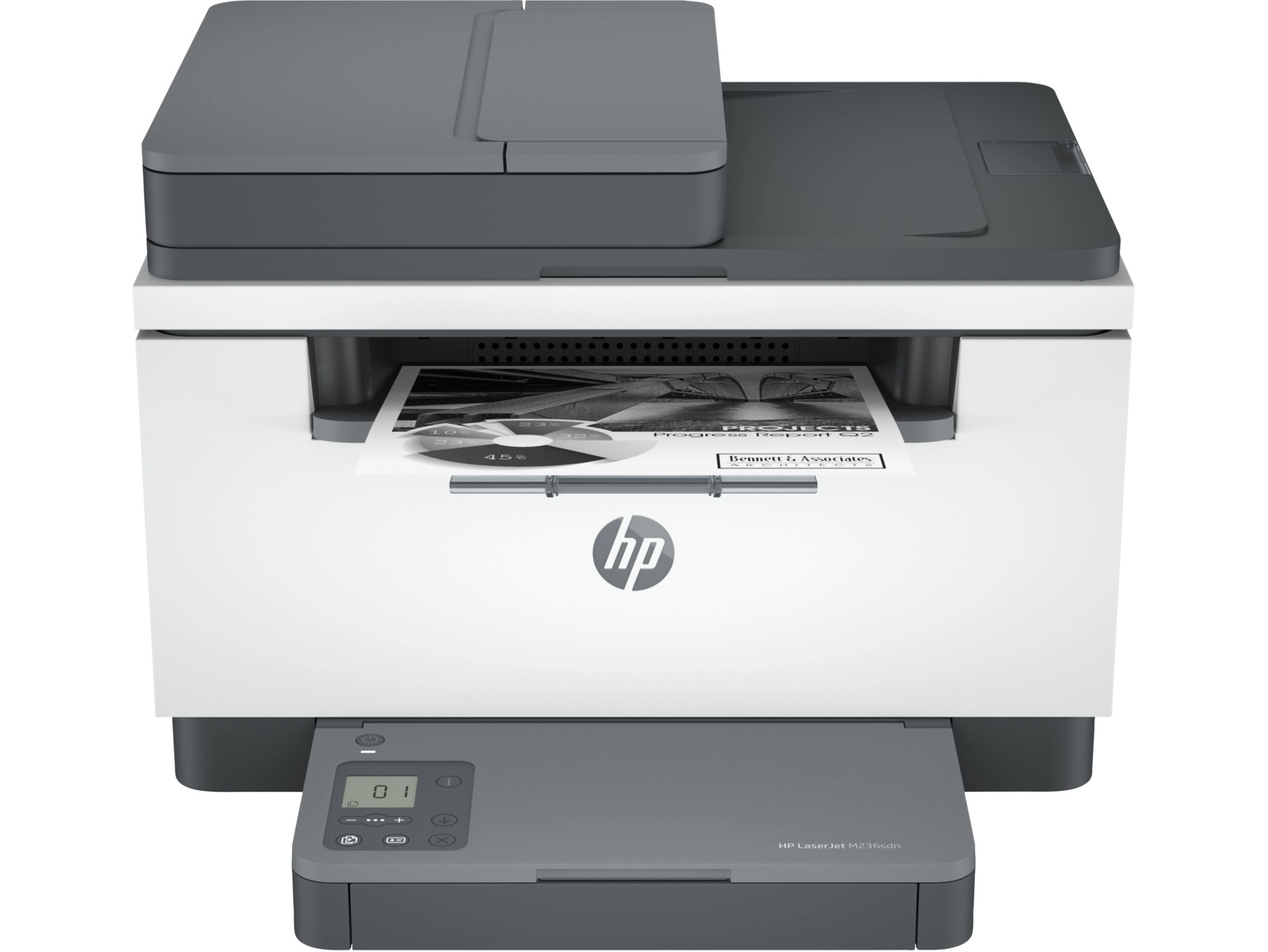 MFD HP LaserJet M236sdn, White, A4, 29/18 ppm/ipm, ADF40p, 64MB, up to 20000 monthly, 500 MHz, 600dpi, Duplex, 150 sheet input/ 100 output, Hi-Speed USB 2.0, Ethernet 10/100Base-TX, 136A/X Cart. W1360A/X (1150/2600p) photo 1