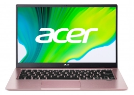 ACER Swift 1 Sakura Pink (NX.A9UEU.00B), 14.0" IPS FHD (Intel Pentium Silver N6000 4xCore 1.1-3.3GHz, 8GB (1x8) LPDDR4 RAM, 256GB PCIe NVMe SSD, Intel UHD Graphics, CR, WiFi6-AX/BT5.1, FPS, Backlit, 3cell, HD Webcam, RUS, No OS, 1.3kg, 14.95mm) 
