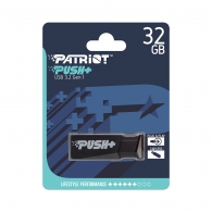 32GB USB3.2 Patriot PUSH+ Black, Capless design, Light weight of 10g (Read 45 MByte/s, Write 18 MByte/s) thumbnav 7