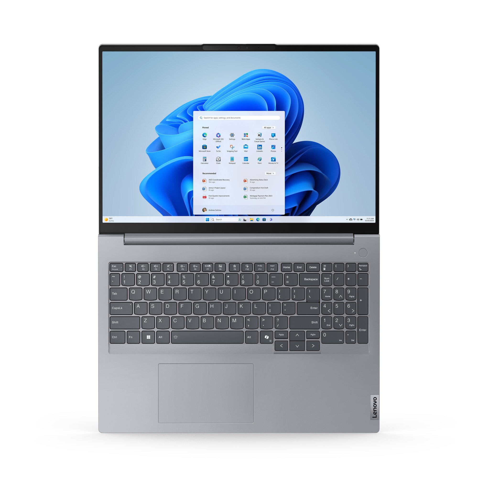 Ноутбук 16” Lenovo ThinkBook 16 G7 ARP/ WUXGA/ AMD Ryzen 5 7535HS/ 16GB / 512GB SSD/ Arctic Grey photo 3