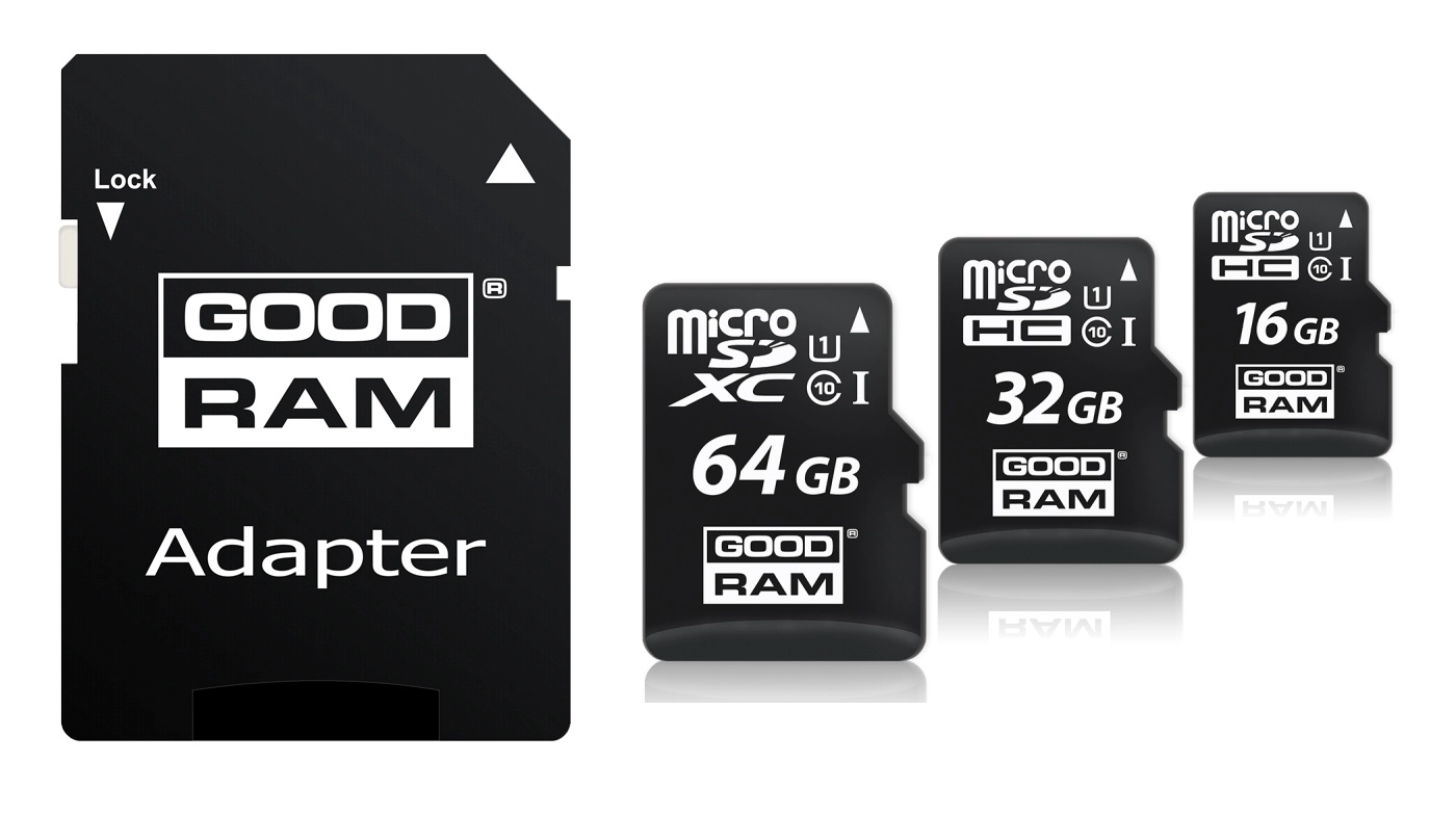 Card de memorie MicroSD+SD adapter GoodRam 64Gb class 10 UHS I (M1AA-0640R11) photo 1