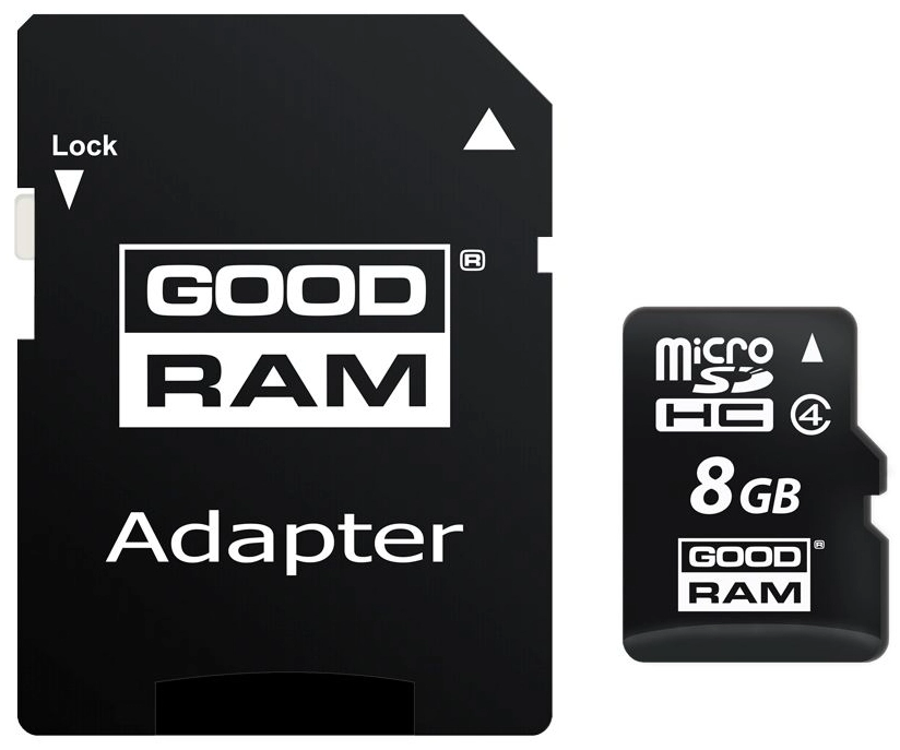 Card de memorie MicroSD+SD adapter GoodRam 8Gb class 4 (M40A-0080R11) photo 1