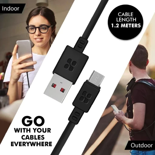 Cablu USB-A - Micro USB Promate AISMICROCORD1BK 1.2 /1.2m /Negru photo 4