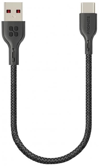 Cablu USB-A - USB Type-C Promate POWERBEAM-25C.BLACK 0.25m 0.25 /0.25m /Negru photo 1 Cablu USB-A - USB Type-C Promate POWERBEAM-25C.BLACK 0.25m 0.25 /0.25m /Negru photo 1
